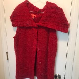 L - Sundance - Red - Sweater Cardigan - NWOT